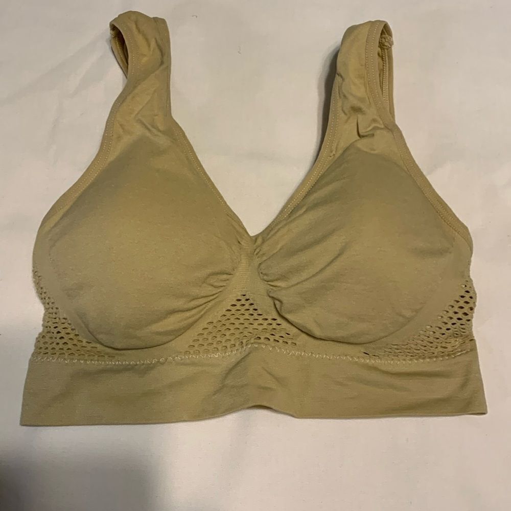 Size large nude color sports bra